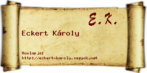 Eckert Károly névjegykártya